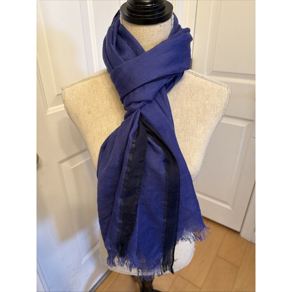 ROYAL BLUE SHAWL SCARF unbranded Blue And Navy Trimmed Wrap